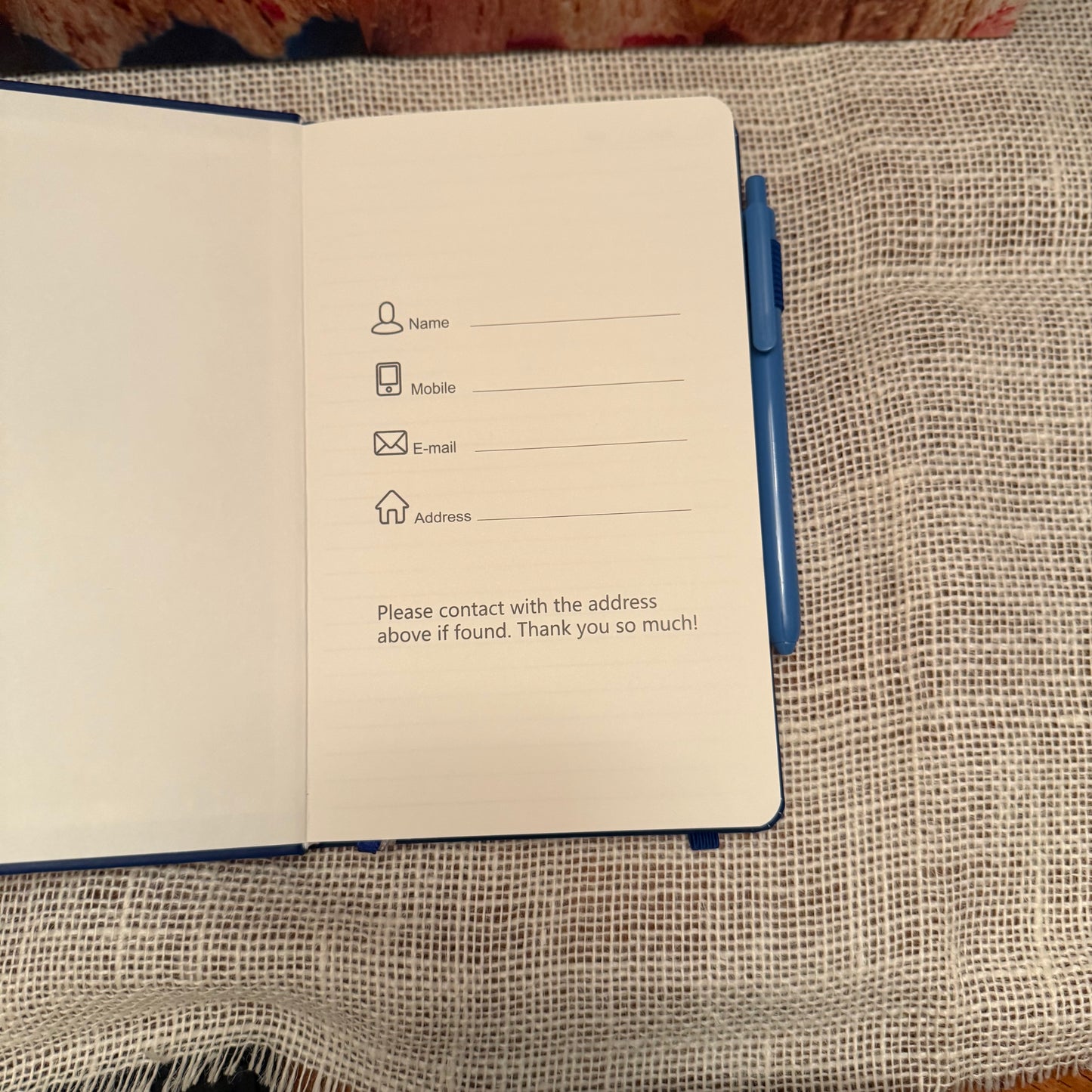 Blue High School Journal with Pen