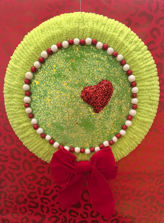 Grinch Inspired Heart Wreath B